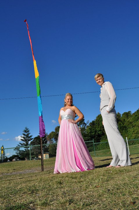 Lara and Elise on their wedding day.