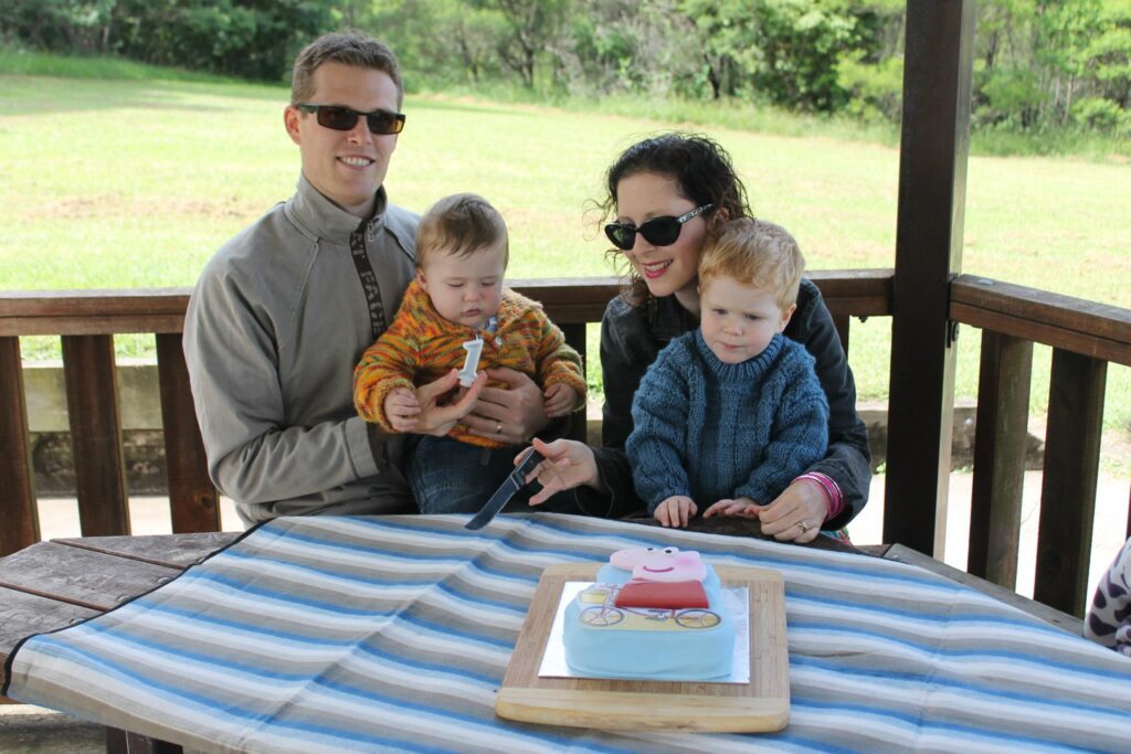 Cobie and Joseph and their children Alex and George.