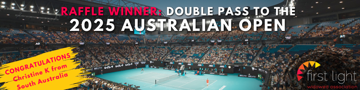 Australian Open double pass raffle winner - First Light Widowed Support