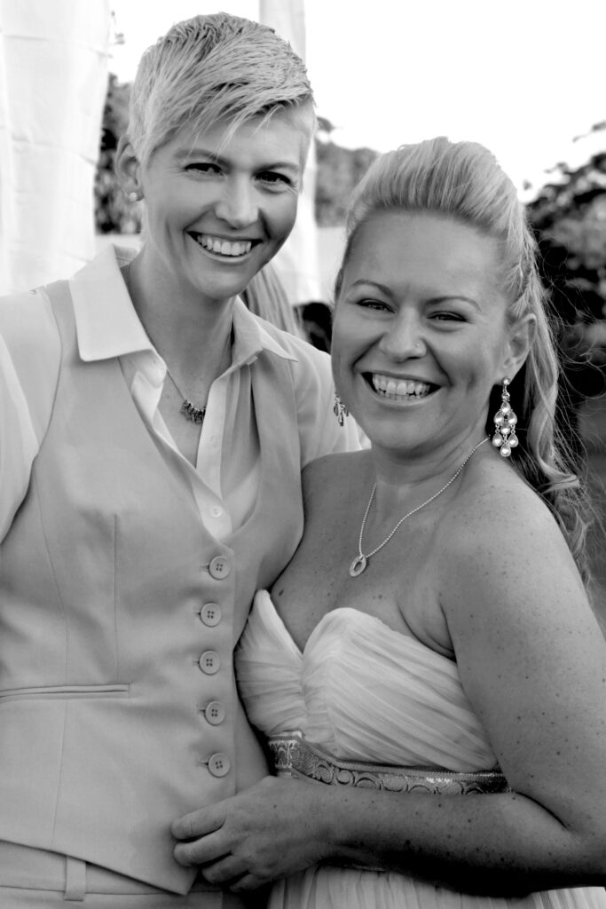 Elise and Lara on their wedding day.